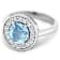 2.38ctw Blue Aquamarine and Diamond 14K White Gold Halo Ring