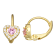 Pink And White Cubic Zirconia 14k Yellow Gold Over Sterling Silver
Children's Heart Earrings 0.63ctw