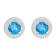 6mm Round Blue Topaz 1/5 ctw Diamond Rhodium Over Sterling Silver Halo
Stud Earrings