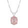 10x8mm Oval Rose Quartz Rhodium Over Sterling Silver Pendant With Chain
