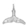 Rhodium Over Sterling Silver Polished Whale Tail Pendant