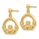 14k Yellow Gold Dangling Claddagh Earrings
