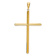 14k Yellow Gold 3D Polished Tube Cross Pendant
