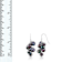 6-10mm Black Cultured Freshwater Pearl Rhodium Over Sterling Silver Earrings