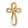 14K Two-tone Gold  Diamond-Cut Twisted Cross Chain Slide Charm