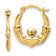 14k Yellow Gold 9/16" Claddagh Hoop Earrings