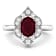 1.7ctw Red Ruby and Diamond 14K White Gold Halo Ring