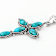 Turquoise Cross Enhancer With Chain In Sterling Silver