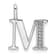 14K White Gold Diamond Letter M Initial Pendant