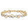 14K Two-tone Gold Diamond-Cut Fancy Heart Link Bracelet