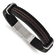 Black and Brown Braided Leather and Stainless Steel Polished Black with
0.5-inch Extension Bracelet