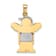 14k Yellow Gold and 14k White Gold Satin Boy with Cap on Left Diamond Pendant