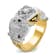 10K Two-tone Yellow and White Gold Men's Enamel and Diamond Eagle
Masonic Shriner's Ring 0.51ctw
