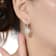 Square CZ Halo Drop Earrings In Sterling Silver