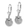 Rhodium Over 14k White Gold Textured Scallop Shell Dangle Earrings