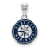 Rhodium Over Sterling Silver MLB LogoArt Seattle Mariners Enamel Pendant
