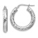 Rhodium Over 14k White Gold Diamond-Cut 15/16" Round Hoop Earrings