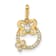 14K Yellow Gold Cubic Zirconia Butterflies Pendant