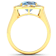 3.32ctw Blue Aquamarine and Diamond 14K Yellow Gold Halo Ring