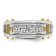 14K Yellow and White Gold Men's Polished Grooved Cut-Out 5-Stone Diamond Ring