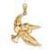 14k Yellow Gold Textured Flying Pelican Charm