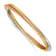 14K Tri-Color Polished 3 Intertwined Slip-on Bangle