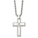 White Cubic Zirconia Stainless Steel Men's Cross Pendant With Chain