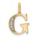 14K Yellow Gold Diamond Letter G Initial Pendant