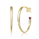 Red & Clear Cubic Zirconia, 14k Gold Over Sterling Silver with
3-Stone C-Hoop Earrings 0.28ctw