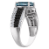 Sterling Silver London Blue Topaz, Black Spinel and Lab Created White
Sapphire Ring 4.0ctw