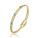 Emerald Color CZ Bangle Bracelet In 14K Gold Over Brass