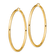 14k Yellow Gold 3 5/16" Polished Tube Hoop Earrings