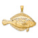 14k Yellow Gold 3D Textured Flounder Fish Charm