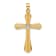 14K Yellow Gold Polished and Grooved Hollow Diamond Cross Pendant