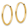 14K Yellow Gold Polished Endless Hoop 3 Pair Earring Set