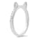 White Cubic Zirconia Rhodium Over Sterling Silver Cat Ring 0.22ctw