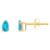 5x3mm Pear Shape Blue Topaz 14k Yellow Gold Stud Earrings