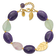 14K Yellow Gold Over Sterling Silver Amethyst/Fluorite/Jade 1-inch
Extension Bracelet