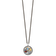 Rhodium Over Sterling Silver with 14K Accent Multi-gemstone  Necklace