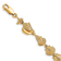 14k Yellow Gold Textured Sea Shells Bracelet