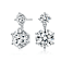 Two-Stone CZ Drop Earrings In Sterling Silver