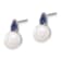 Rhodium Over 14K White Gold Freshwater Cultured Pearl and Sapphire Post Earrings