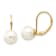 14K Yellow Gold 8-9mm White Round Freshwater Cultured Pearl Leverback Earrings