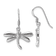 Rhodium Over Sterling Silver Polished Dragonfly Dangle Earrings