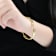 CZ Pave Rectangular Link Bracelet In 14K Gold Over Brass