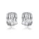 Basket Weave Chunky C-Hoop Earrings In Rhodium Over Brass