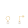 White Cultured Freshwater Pearl 14k Yellow Gold Earrings 7-7.5mm