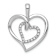 Rhodium Over 14k White Gold Diamond Double Heart Pendant