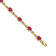 14k Yellow Gold and Rhodium Over 14k Yellow Gold Diamond and Ruby Bracelet