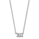 Rhodium Over Sterling Silver LogoArt Chi Omega Medium Pendant Necklace
